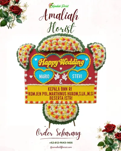 Karangan Papan Bunga Pernikahan di Tlogomas
